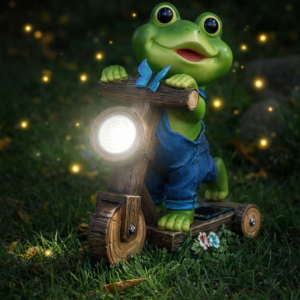 ChlinHuoho napelemes kerti béka lámpa 25,4 × 19,9 × 10 cm – LED dekoráció, kültéri szolár kerti világítás (BBD) - Image 4