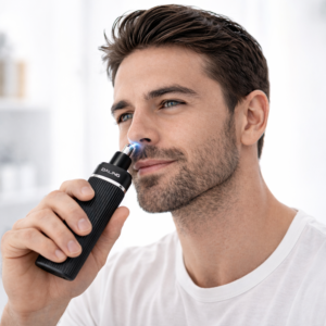 Daling DL-7111 USB orrszőrnyíró – elektromos orr- és fülszőrnyíró trimmelő rozsdamentes acél pengével, fekete (BBD) - Image 2