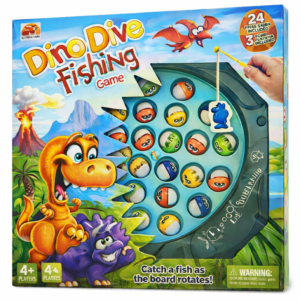 Dinoszauruszos horgászós játék forgó pályával – szórakoztató társasjáték gyerekeknek (FX) - Image 6