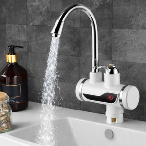 Hayami KL25-100 elektromos vízmelegítős csaptelep – átfolyós vízmelegítő csap, azonnali meleg víz konyhába és fürdőbe (BBV) - Image 2