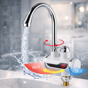 Hayami KL25-100 elektromos vízmelegítős csaptelep – átfolyós vízmelegítő csap, azonnali meleg víz konyhába és fürdőbe (BBV) - Image 4