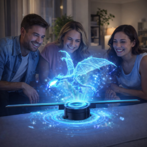 Holografikus 3D LED ventilátor kijelző 42 cm – HD hologram kivetítő telefonos applikációval és távirányítóval (BBD) - Image 2