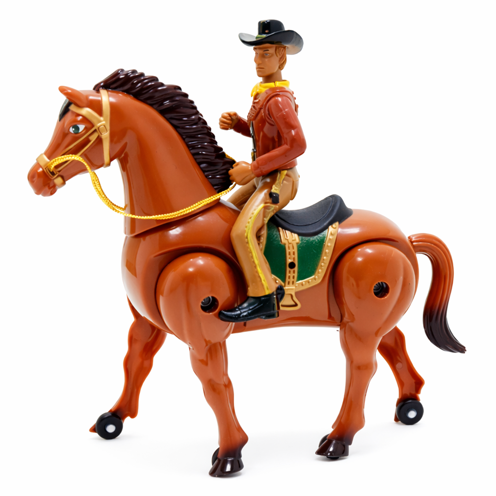 Kevin a Cowboy mozgó lovas akciófigura – hangot adó western cowboy játék lóval gyerekeknek 18×16×6 cm (BBJ)