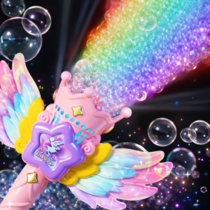 Magic Bubble tündér buborékfújó – LED-es világító buboréklövő pálca gyerekeknek, automata működéssel rózsaszín (BBJ) - Image 3