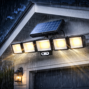 Nexolux napelemes LED fali lámpa – 5 fejes, 300 COB LED-es kültéri biztonsági lámpa mozgásérzékelővel (BBV) - Image 3