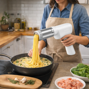 PastaMaster elektromos tésztakészítő – automata hordozható tésztanyomó gép 5 cserélhető tésztaformával (BBM) - Image 2