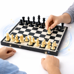 Poptoy klasszikus sakk készlet – stratégiai társasjáték gyerekeknek és felnőtteknek, kompakt sakk szett 11×23×3 cm (BBMJ) - Image 3