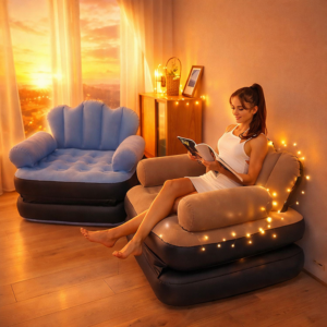 RelaxoAir 2 az 1-ben felfújható fotel és ágy – kényelmes levegős egyszemélyes kanapéágy otthonra és vendégágyként (BBM) - Image 2