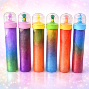 Slimé dinoszauruszos glitter slime játék – színes slime dínó figurával, kreatív slime gyerekeknek- 1 db (BBMJ)