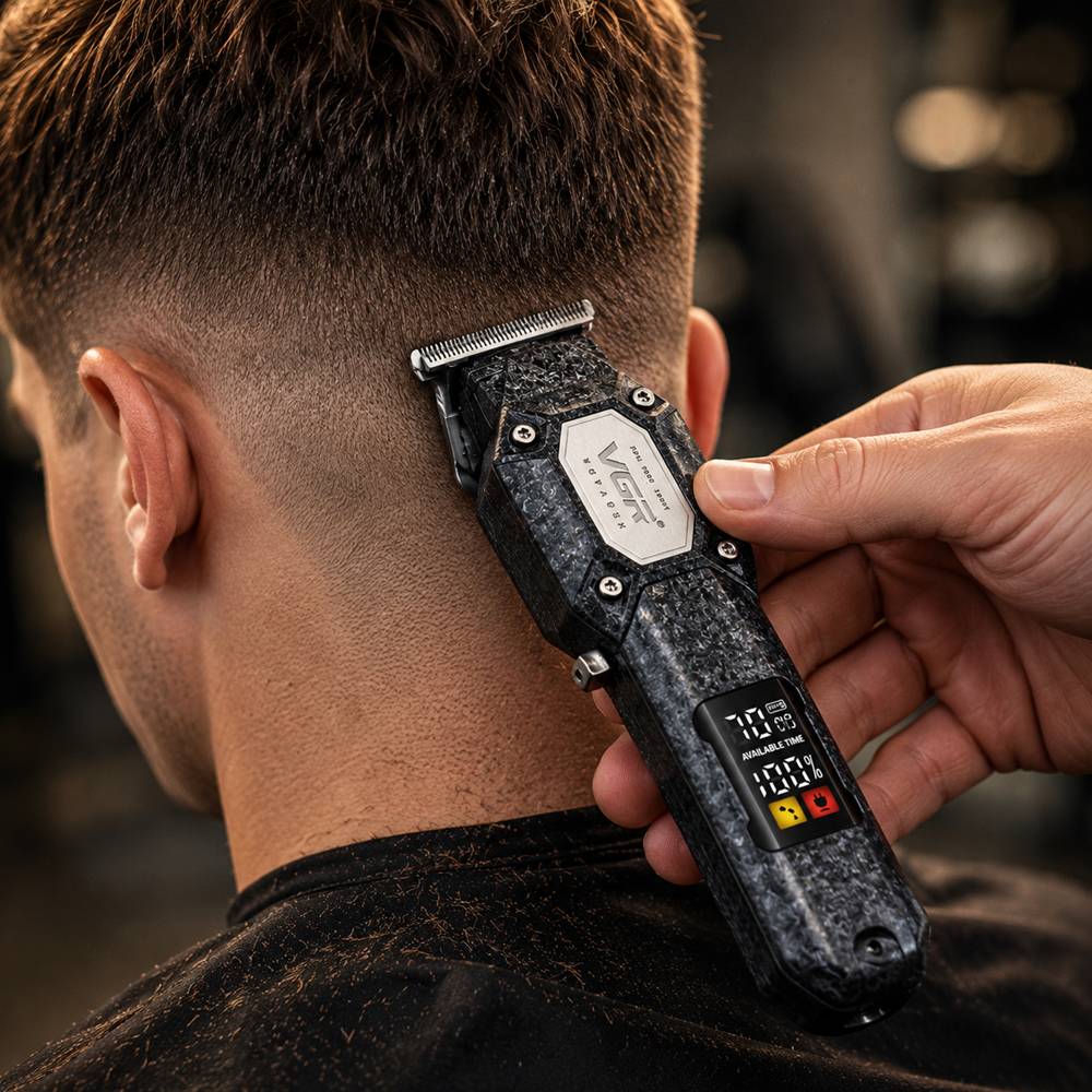 VGR V-900B Akkumulátoros hajnyíró és szakállvágó trimmer – professzionális, vezeték nélküli, precíziós vágás (BBD) - Image 2