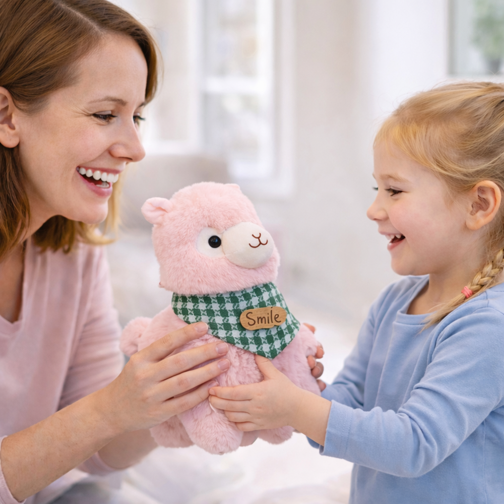 Alpacasso rózsaszín plüss alpaka – puha, ölelhető alpaka játék gyerekeknek és ajándéknak (BBJ) - Image 2