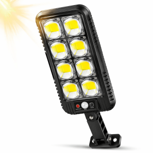 EcoLight JX-200 napelemes fali lámpa – COB LED, mozgásérzékelő, vízálló kültéri kivitel (BBD)