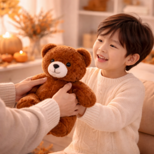 PiheMackó barna plüss maci – puha, ölelhető teddy mackó gyerekeknek és ajándéknak (BBJ) - Image 3