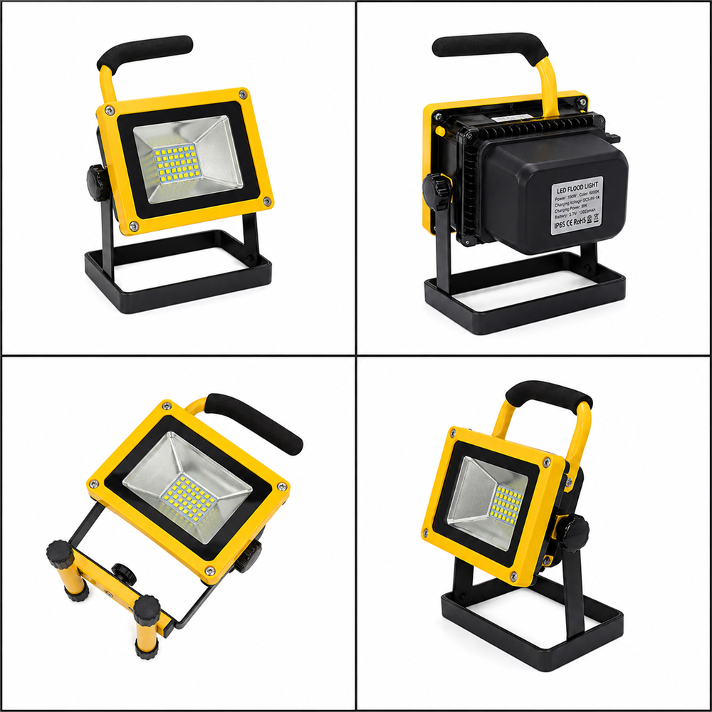100W vízálló LED reflektor - 50.000 óra üzemidővel, tölthető akkumulátorral és 2400 lumen fényerővel CH23-31 (BBV) - Image 6