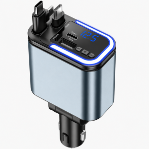 180W 5 az 1-ben LED-es autós gyorstöltő adapter – PD3.0 Type-C és USB szivargyújtós töltő telefonhoz (BBD)
