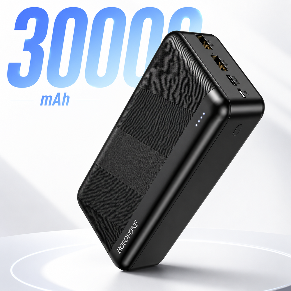 Borofone Power Bank 30000mAh – nagy kapacitású hordozható gyorstöltő fekete BJ27B (THM) - Image 6