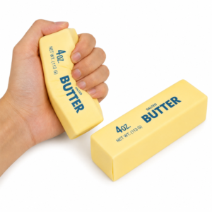 Butter squishy stresszoldó játék – puha nyomkodható hab fidget játék sárga kivitelben (BBE)