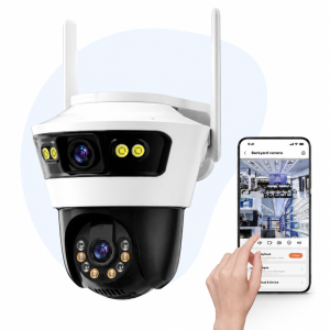 Jortan Dual Camera IP66 Smart WiFi kamera – kültéri forgatható biztonsági megfigyelő kamera éjjellátóval (BBD)