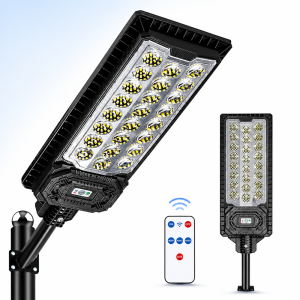 Napelemes utcai LED lámpa 888 LED – mozgásérzékelős kültéri reflektor távirányítóval IP66 W7114-3 (BBD)
