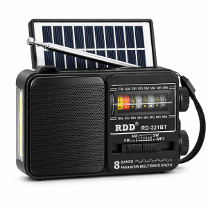 RDD hordozható Bluetooth rádió és napelemes LED hangszóró USB/TF lejátszóval – RD-321BTS (BBJH)