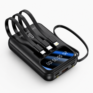 XNEN XN-458S powerbank 10000mAh – 65W szupergyors töltő beépített kábelekkel és digitális kijelzőve  (BBD)(THM)