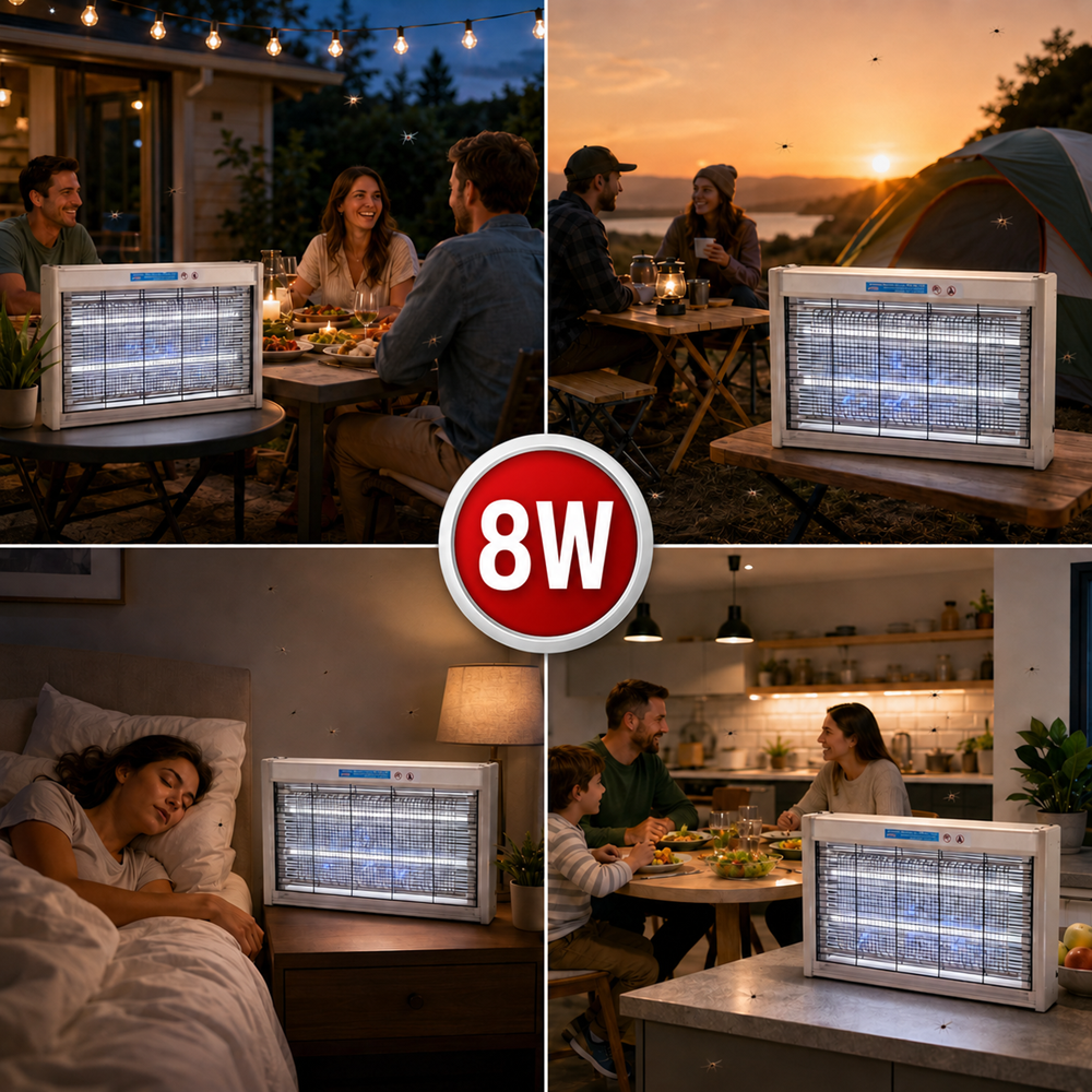 8W LED elektromos rovarcsapda lámpa – vegyszermentes beltéri szúnyog-, légy- és molyirtó (BBD) - Image 4