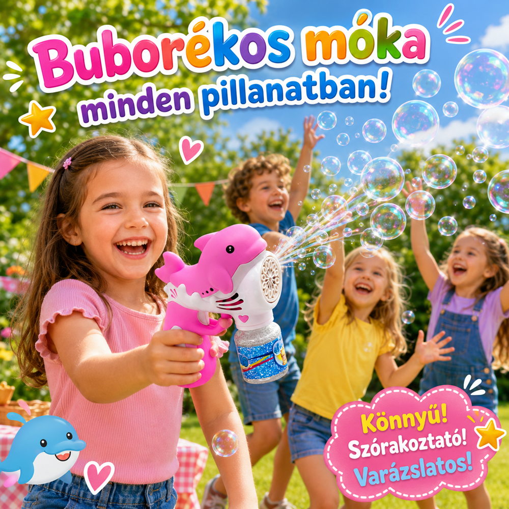Aranyos delfines automata buborékfújó pisztoly (BBJ) - Image 2