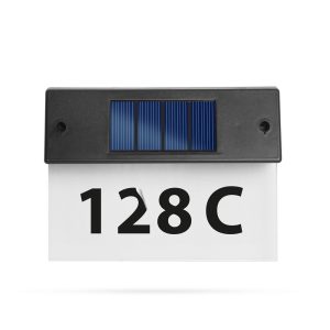 Elegáns szolár házszámfény LED világítással - Hidegfehér - 22 x 16,5 cm (GL-11446C)