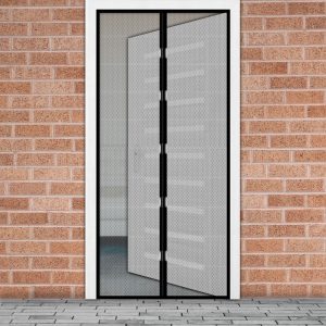 Mágneses szúnyogháló függöny ajtóra - Fekete - 100 x 210 cm (GL-11398BK)
