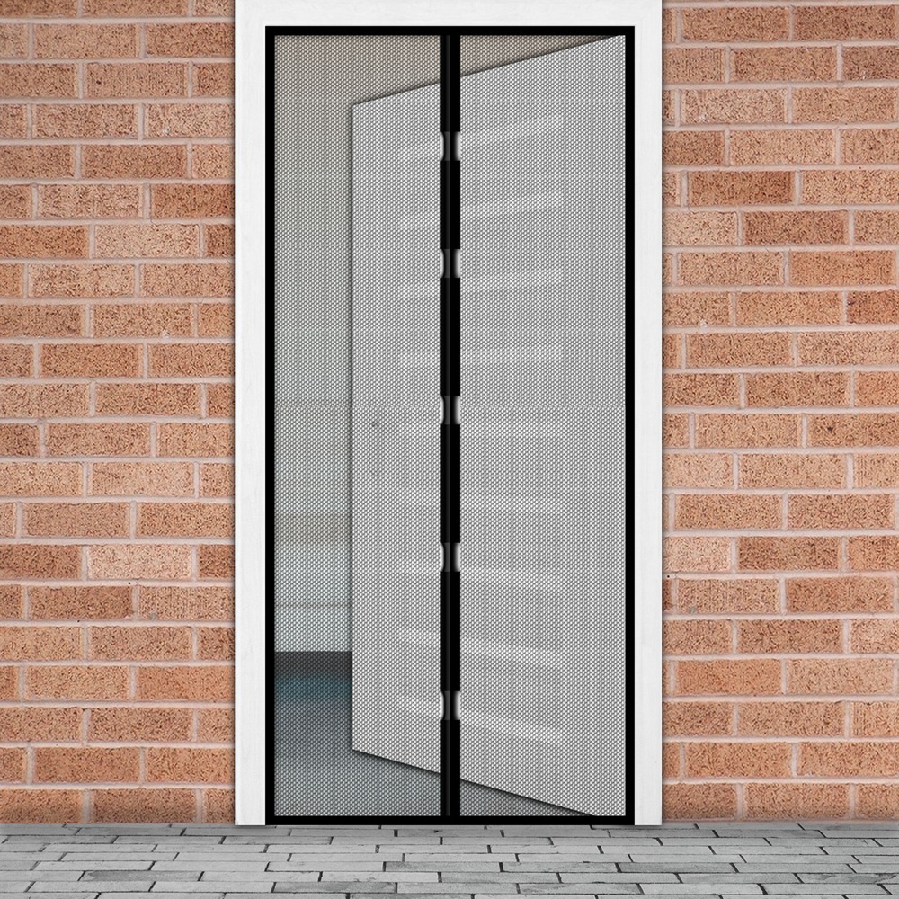 Mágneses szúnyogháló függöny ajtóra – Fekete – 100 x 210 cm (GL-11398BK)