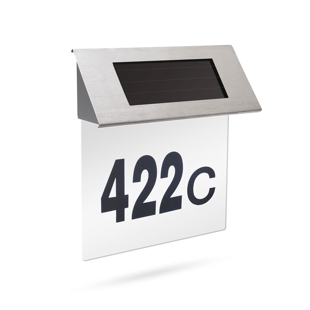 Modern kültéri LED házszám világítás rozsdamentes acélból – 19 x 18,5 cm (GL-11446B)