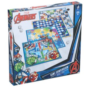 Marvel bosszúállók 4 az 1-ben társasjáték gyűjtemény – Ki nevet a végén, dáma, malom és kígyók & létrák (EDC)