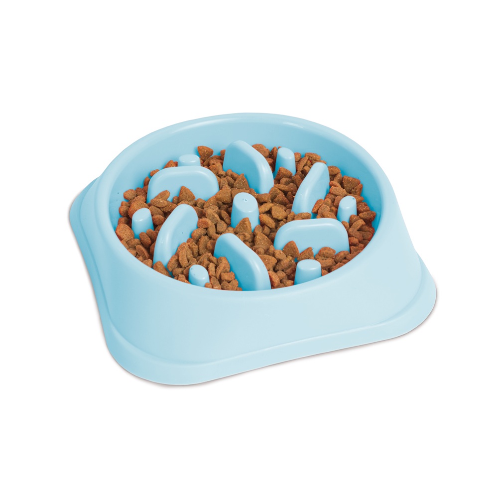 Habzsolásgátló lassító etetőtál kutyáknak – slow feeder tál - kék 20×20×4,5 cm (GL-60061A) - Image 3