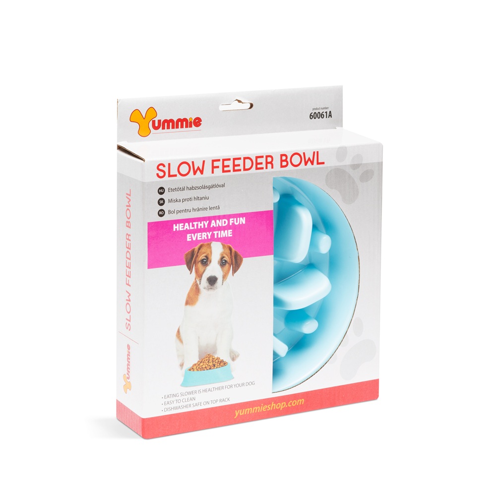 Habzsolásgátló lassító etetőtál kutyáknak – slow feeder tál - kék 20×20×4,5 cm (GL-60061A) - Image 4