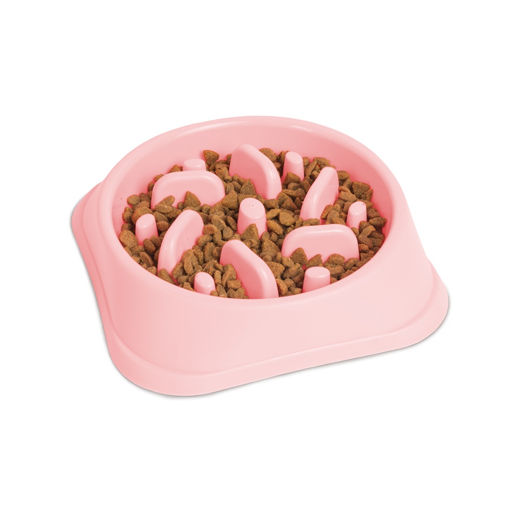 Habzsolásgátló lassító etetőtál kutyáknak – slow feeder tál - korall 20×20×4,5 cm (GL-60061B) - Image 3
