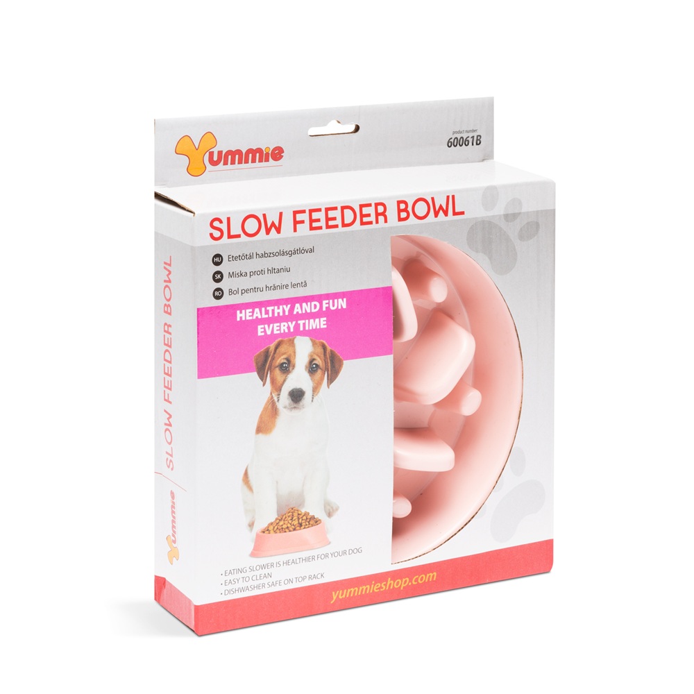 Habzsolásgátló lassító etetőtál kutyáknak – slow feeder tál - korall 20×20×4,5 cm (GL-60061B) - Image 4