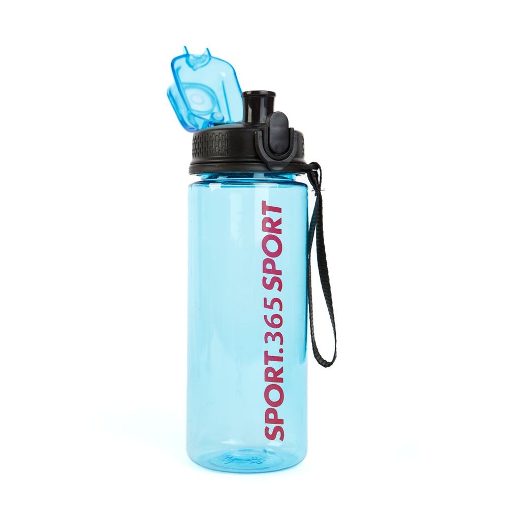 Sport kulacs 600 ml – átlátszó műanyag vizespalack, 3 színben (GL-57211) - Image 8