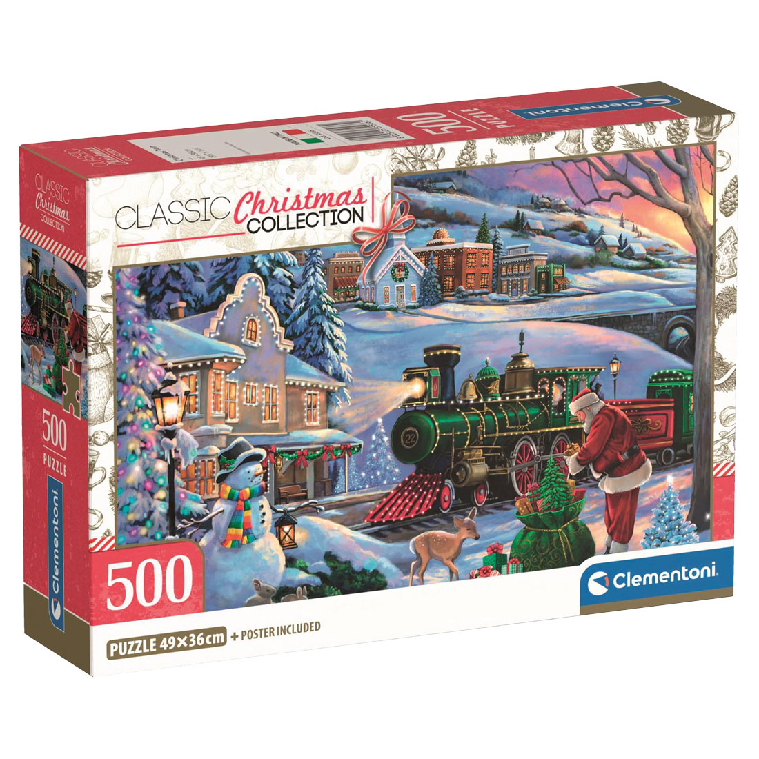 Puzzle, karácsonyi vonat, XM, 500 db, 24x18 cm dob. (M)