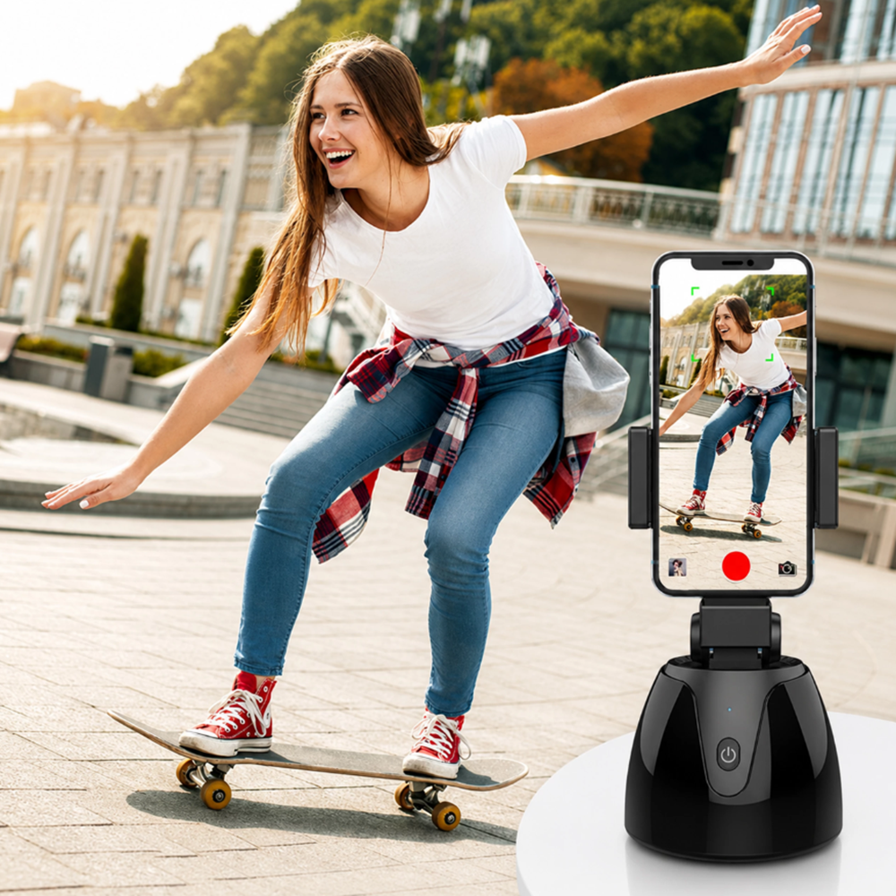 Intelligens 360°-ban forgó okos szelfi állvány – automatikus mozgáskövető telefon tartó (BBRLB2544) - Image 6