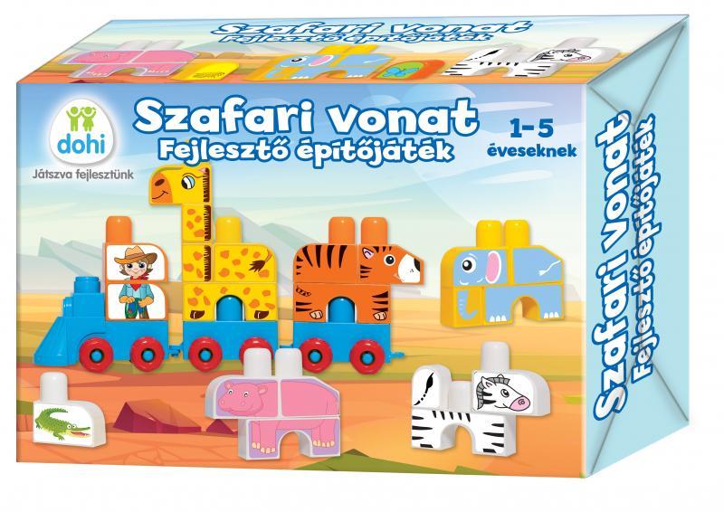 Építő klt., vonat forma, szafari, 33x22 cm dob. (M) - Image 3