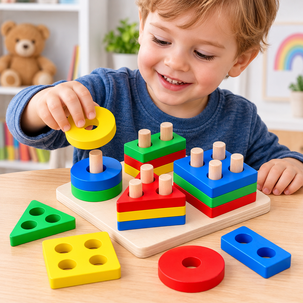 Montessori fa készségfejlesztő játék 16 részes (EB-MB-11112, ECG01111P) - Image 2
