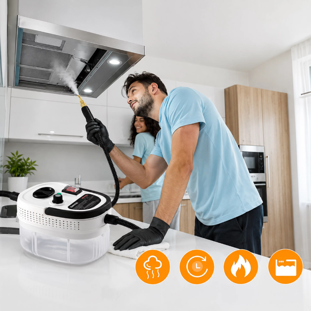 Nagy teljesítményű gőztisztító 2500W – univerzális tisztítógép otthoni takarításhoz (BBRLB1810) - Image 12
