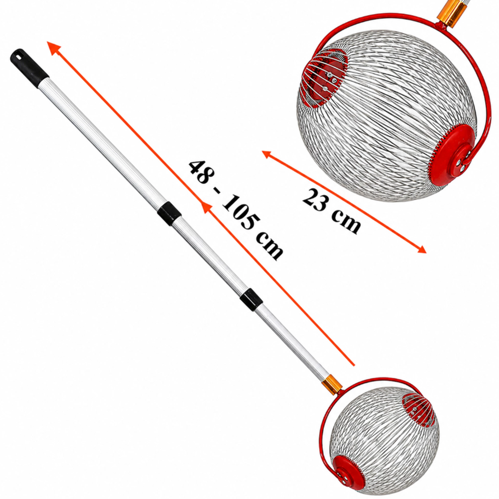 Teleszkópos gyümölcs- és diószedő – állítható 48–105 cm-es szedőhenger almához, dióhoz és egyéb termésekhez (BBRLB2536) - Image 6