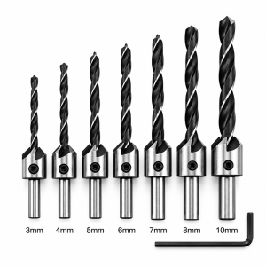 7 részes fa fúrószár készlet süllyesztővel – 3–10 mm (GL-10165)
