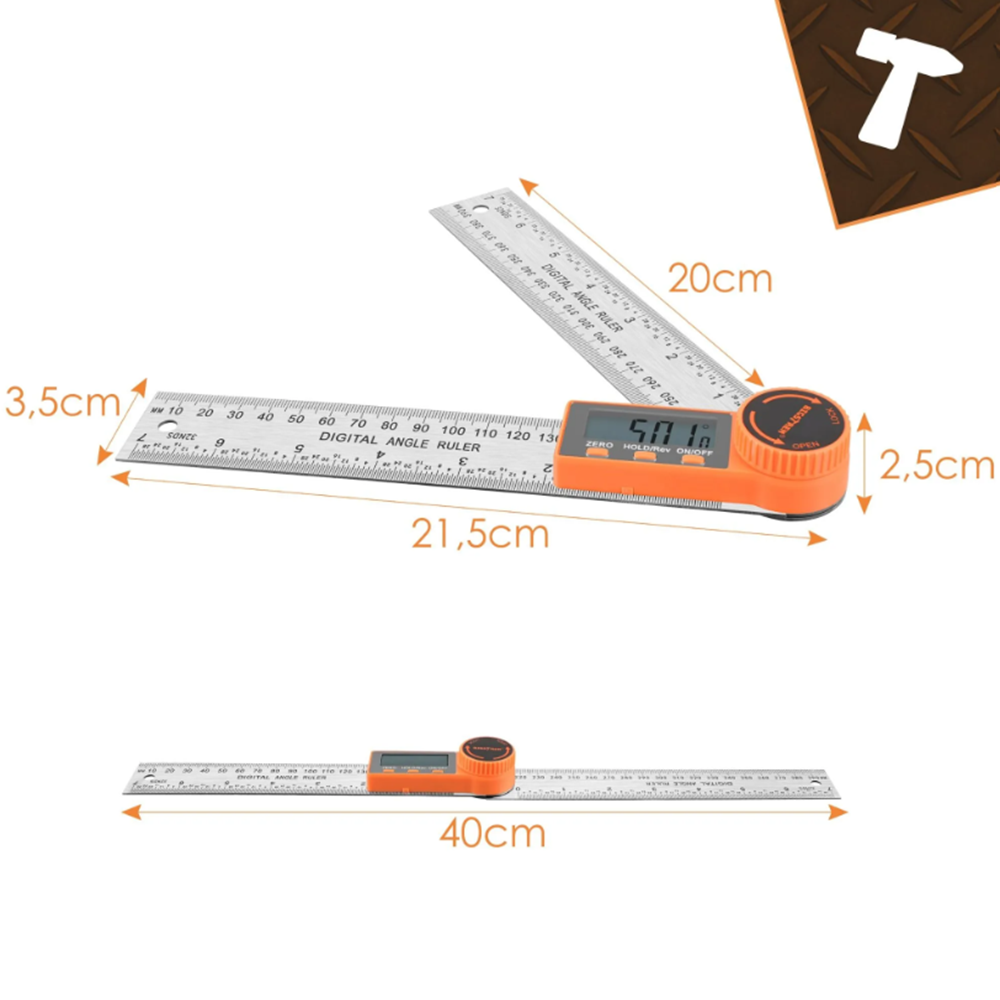 Bigstren elektronikus szögmérő-szögmérés 0–360° (WNDR26957) - Image 10