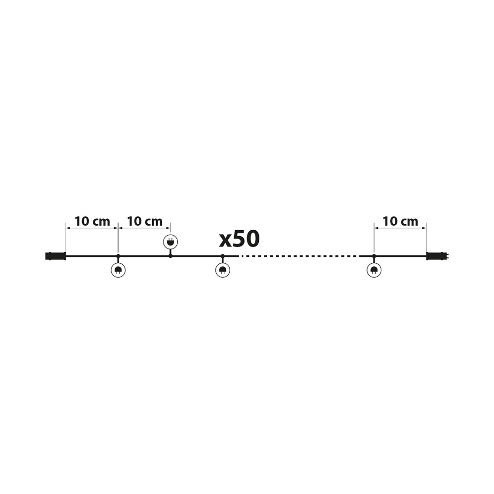 Melegfehér LED fényfüzér – 50 LED, 8 világítási mód (GL-58900A) - Image 7