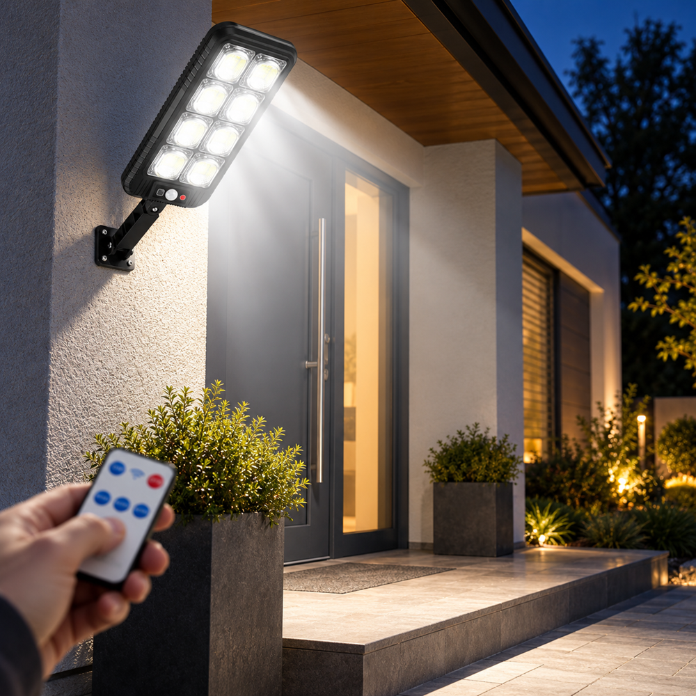 Napelemes kültéri lámpa 200 LED-del–IP65 távirányítós JX200COB (BBD) - Image 2