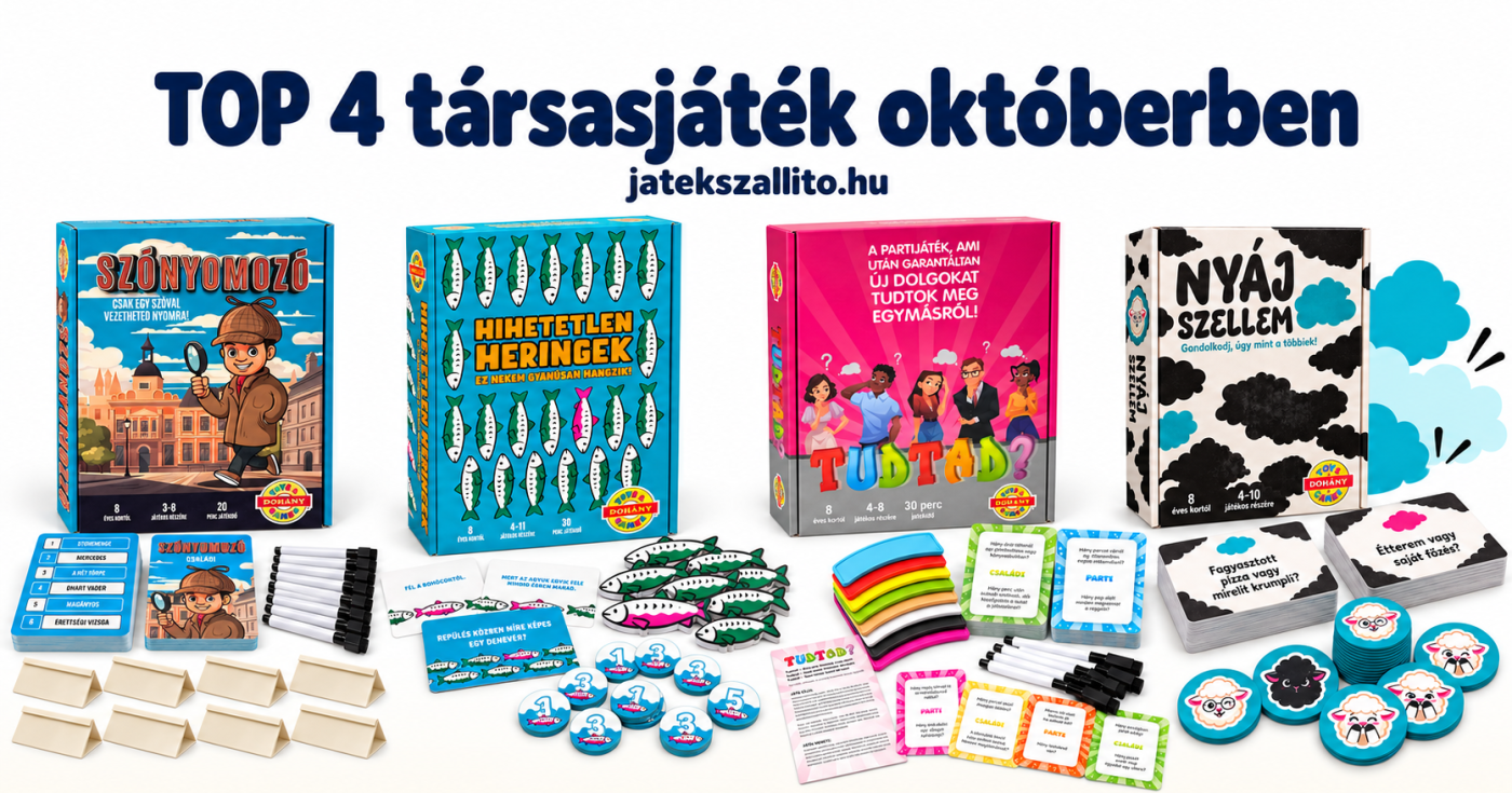 TOP 4 legnépszerűbb társasjáték októberben a Játékszállítónál